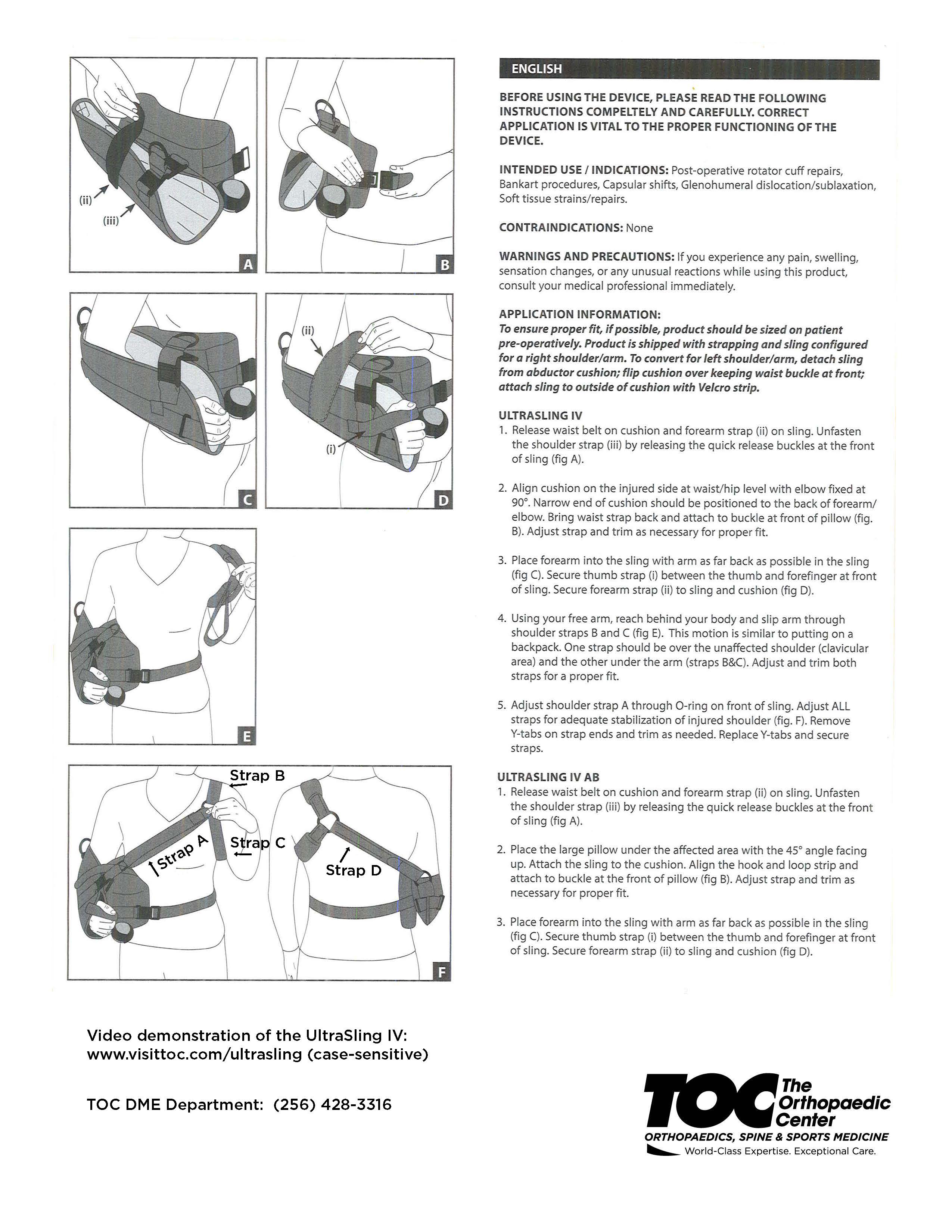 DonJoy UltraSling IV DME Splints & Braces The Orthopaedic Center